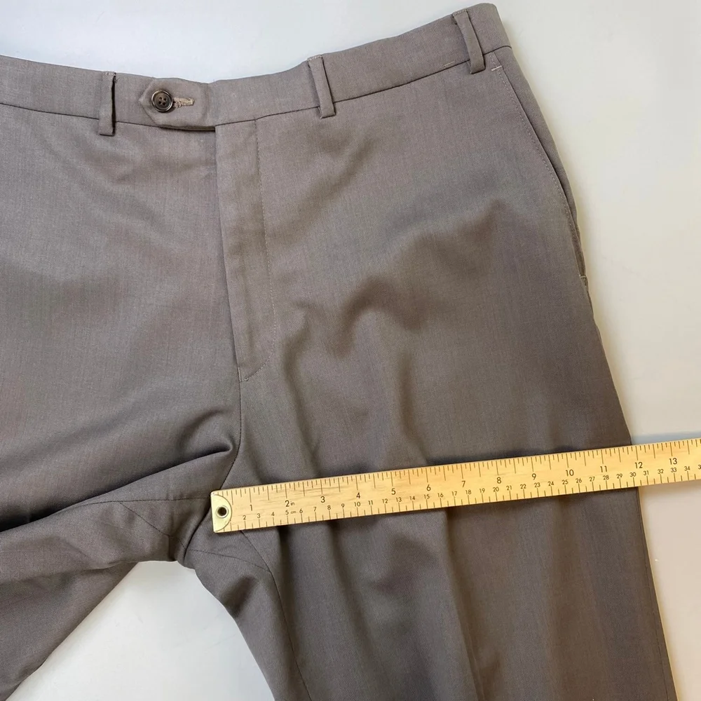 JOSEPH ABBOUD Dress Pants Mens 36R Brown 100% Wool Vintage Classic Business